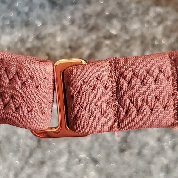 Shade & Shore Floral Eyelet Overlay Bikini Top size 34B Padded Push-up Tie Back - Picture 9 of 11